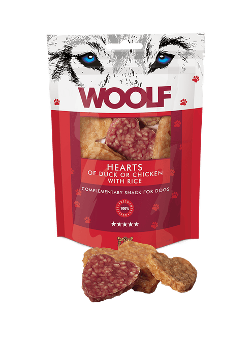 Hovedbilde Woolf - Hearts of duck or chicken with rice 100g