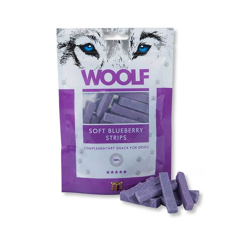 Woolf - soft blueberry strips 100g